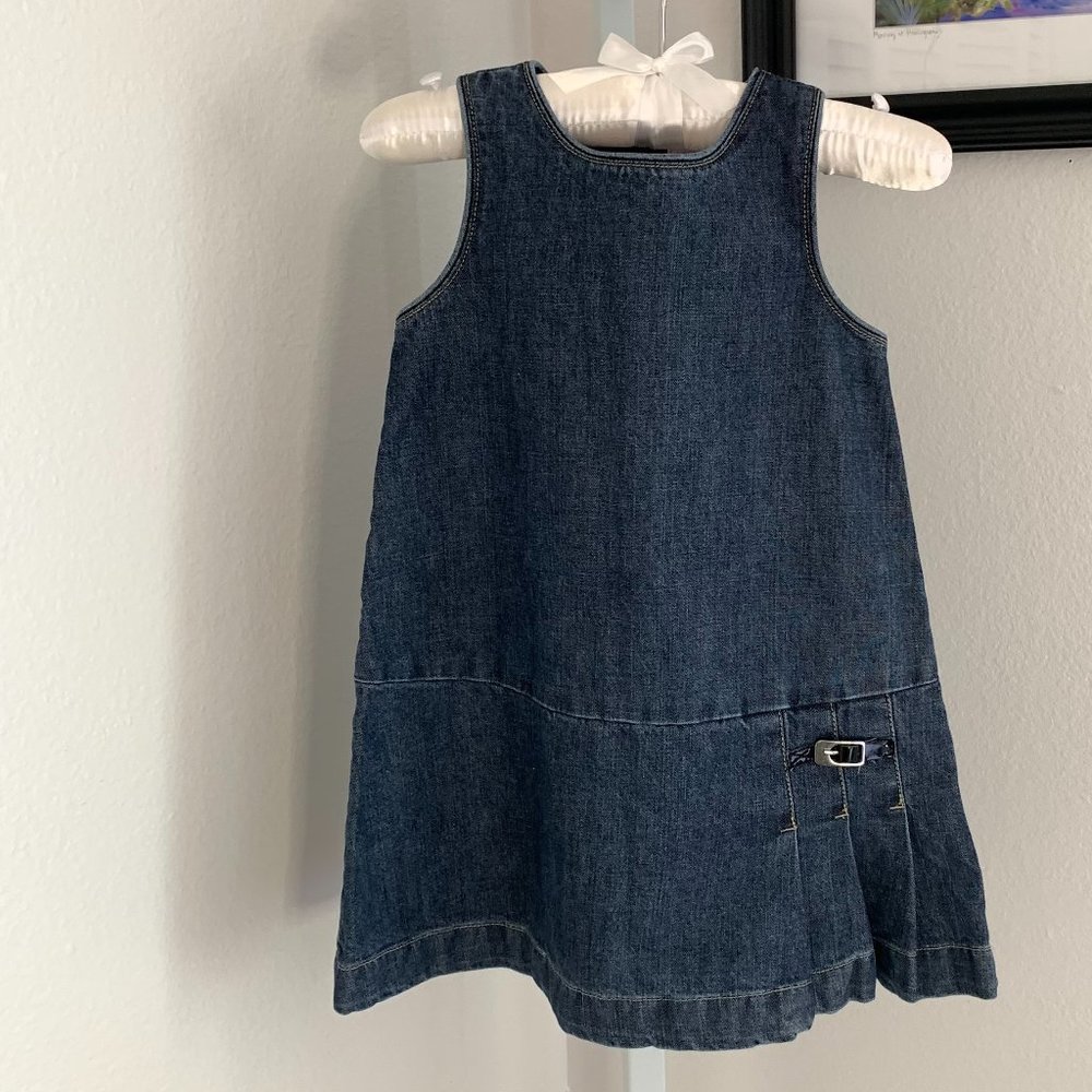 OLD NAVY Sleeveless Toddler Denim Dress, Lapis Blue, Size: 2T